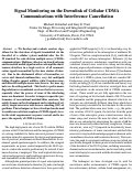 Cover page: Signal Monitoring on the Downlink of Cellular Communications with Interference Cancellation