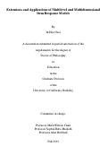 Cover page: Extensions and Applications of Multilevel and Multidimensional Item Response Models