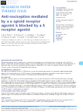 Cover page: Anti-nociception mediated by a κ opioid receptor agonist is blocked by a δ receptor agonist