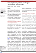 Cover page: Fellowship training in Acute Care Surgery: from inception to current state