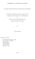 Cover page: Generalized statistical methods for mixed exponential families