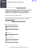 Cover page: Collaborative online international learning, social innovation and global health: cosmopolitical COVID lessons as global citizenship education