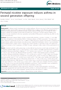 Cover page: Perinatal nicotine exposure induces asthma in second generation offspring