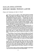 Cover page: Howard Moore: People's Lawyer