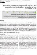 Cover page: Association between socioeconomic markers and adult telomere length differs according to sex: Pro-Saúde study