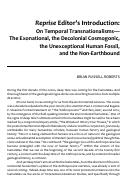 Cover page: Introduction: On Temporal Transnationalisms—The Exonational, the Decolonial Cosmogonic, the Unexceptional Human Fossil, and the Non-Earthbound