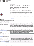 Cover page: An Adapting Auditory-motor Feedback Loop Can Contribute to Generating Vocal Repetition