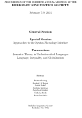 Cover page: When Phonology Undergenerates: Evidence from Asturian Enclitic Structures