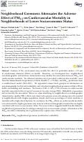 Cover page: Neighborhood Greenness Attenuates the Adverse Effect of PM2.5 on Cardiovascular Mortality in Neighborhoods of Lower Socioeconomic Status.