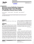 Cover page: Minimal versus Definitive Surgery in Managing Peptic Ulcer Bleeding: A Population-Based Cohort Study