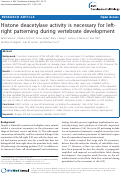 Cover page: Histone Deacetylase activity is necessary for left-right patterning during vertebrate development