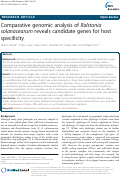 Cover page: Comparative genomic analysis of Ralstonia solanacearum reveals candidate genes for host specificity