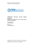 Cover page: California’s Freeway Service Patrol Program: Management Information System Annual Report Fiscal Year 2014-2015