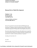 Cover page: Human Driver Model Development