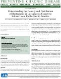 Cover page: Understanding the Density and Distribution of Restaurants in Los Angeles County to Inform Local Public Health Practice.