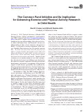 Cover page: The Common Fund Initiative and Its Implication for Advancing Exercise and Physical Activity Research in Child Health.