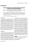 Cover page: Acute thrombotic thrombocytopenic purpura following orthopedic surgery