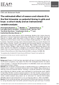 Cover page: The estimated effect of season and vitamin D in the first trimester on pubertal timing in girls and boys: a cohort study and an instrumental variable analysis.