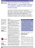 Cover page: Maternal Malaria and Malnutrition (M3) initiative, a pooled birth cohort of 13 pregnancy studies in Africa and the Western Pacific