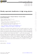 Cover page: Weakly supervised classification in high energy physics