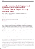 Cover page: Does Femoroacetabular Impingement Syndrome Affect Self-Reported Burden in Football Players With Hip and Groin Pain?