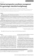 Cover page: Optimal perioperative anesthesia management for gynecologic interstitial brachytherapy