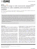 Cover page: Genotype to ecotype in niche environments: adaptation of Arthrobacter to carbon availability and environmental conditions