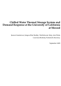 Cover page: Chilled Water Thermal Storage System and Demand Response at the University of California at Merced