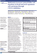 Cover page: Metformin increases natural killer cell functions in head and neck squamous cell carcinoma through CXCL1 inhibition