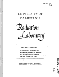 Cover page: Carrier-free Radioisotopes from Cyclotron Targets. VII- Preparation and Isolation of V48 from Titanium