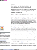 Cover page: Correction: Randomized&nbsp;nutrient bar supplementation improves exercise-associated changes in plasma metabolome in adolescents and adult family members at cardiometabolic risk.