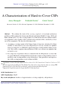 Cover page: A Characterization of Hard-to-Cover CSPs.