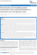 Cover page: Reconstruction and modeling protein translocation and compartmentalization in Escherichia coli at the genome-scale