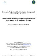 Cover page: Research project on CO2 geological storage and groundwater resources: Large-scale 
hydrological evaluation and modeling of impact on groundwater systems