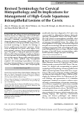 Cover page: Revised Terminology for Cervical Histopathology and Its Implications for Management of High-Grade Squamous Intraepithelial Lesions of the Cervix