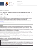 Cover page: The effect of zolpidem on memory consolidation over a night of sleep