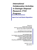 Cover page: International Collaboration Activities in Geologic Disposal Research: FY21 Progress