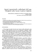 Cover page: Aspetti vegetazionali e palinologici del Lago Trifoglietti nella Catena Costiera (Calabria)