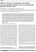 Cover page: Efficient inference of population size histories and locus-specific mutation rates from large-sample genomic variation data