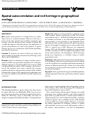 Cover page: Spatial autocorrelation and red herrings in geographical ecology