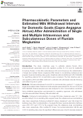 Cover page: Pharmacokinetic Parameters and Estimated Milk Withdrawal Intervals for Domestic Goats (Capra Aegagrus Hircus) After Administration of Single and Multiple Intravenous and Subcutaneous Doses of Flunixin Meglumine