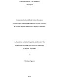 Cover page: Examining the Social Participation Structures and the Subject Matter Task Structures of Class Activities in an Adult ESL Classroom