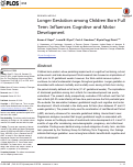 Cover page: Longer Gestation among Children Born Full Term Influences Cognitive and Motor Development