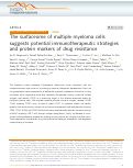 Cover page: The surfaceome of multiple myeloma cells suggests potential immunotherapeutic strategies and protein markers of drug resistance