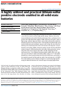 Cover page of A highly utilized and practical lithium-sulfur positive electrode enabled in all-solid-state batteries