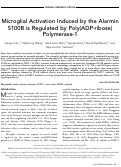 Cover page: Microglial activation induced by the alarmin S100B is regulated by poly(ADP‐ribose) polymerase‐1