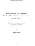 Cover page: Empirical Studies of the Market for Broadband Personal Communications Service Spectrum in the US