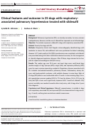 Cover page: Clinical features and outcome in 25 dogs with respiratory‐associated pulmonary hypertension treated with sildenafil