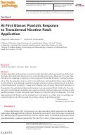 Cover page: At First Glance: Psoriatic Response to Transdermal Nicotine Patch Application