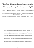 Cover page: The effect of Fe-anion interactions on corrosion of ferrous surfaces by phosphonium ionic liquids